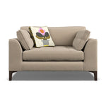 Orla Kiely Arklow Loveseat - Snuggler Premium Plain Sterling Home 6 Clara Natural / Deco Flower Weathered Oak Feet