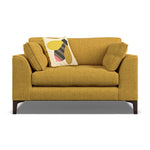 Orla Kiely Arklow Loveseat - Snuggler House Plain Sterling Home 5 Blythe Sunflower / Busy Bee Weathered Oak Feet