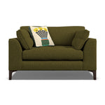 Orla Kiely Arklow Loveseat - Snuggler House Plain Sterling Home 3 Blythe Olive / Bunch of Stems Weathered Oak Feet