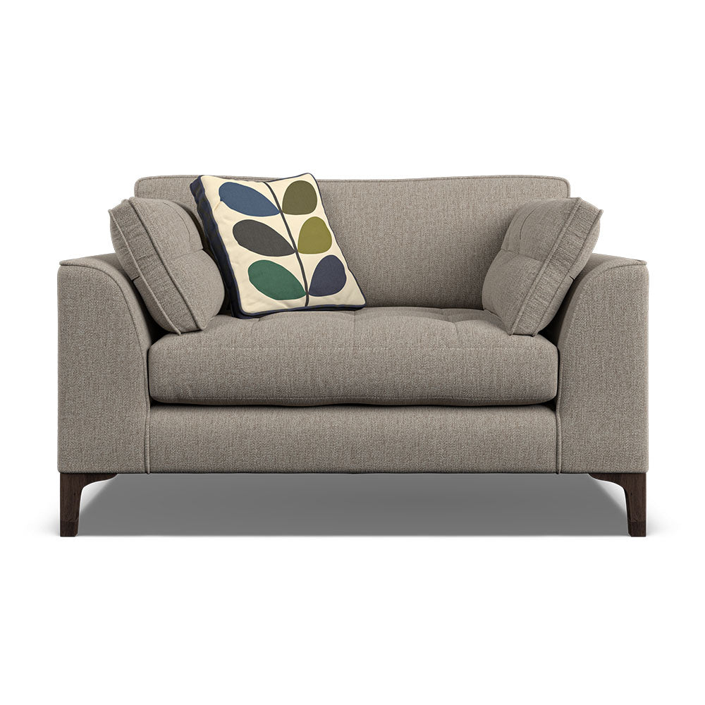 Orla Kiely Arklow Loveseat - Snuggler House Plain Sterling Home 4 Blythe Oatmeal / Multi Stem Rockpool Weathered Oak Feet
