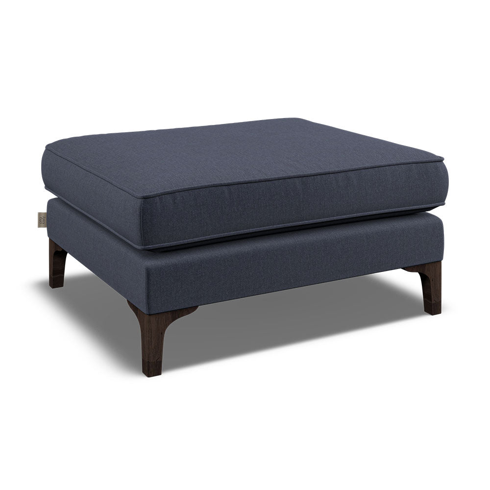 Orla Kiely Arklow Footstool - Footstool Premium Plain Sterling Home 10 Clara Navy / Multi Stem Rockpool Weathered Oak Feet