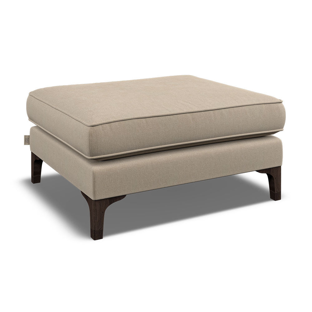 Orla Kiely Arklow Footstool - Footstool Premium Plain Sterling Home 11 Clara Natural / Deco Flower Weathered Oak Feet
