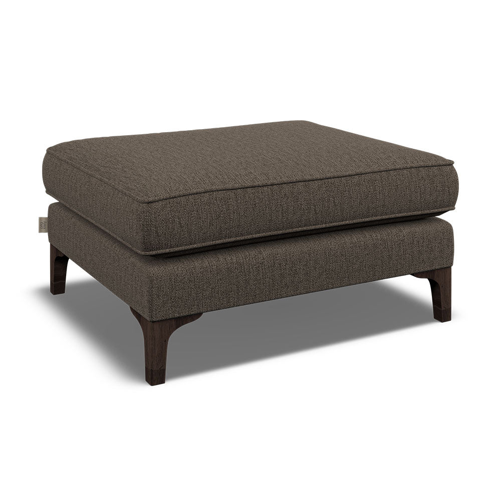 Orla Kiely Arklow Footstool - Footstool House Plain Sterling Home 3 Blythe Slate / Deco Flower Weathered Oak Feet