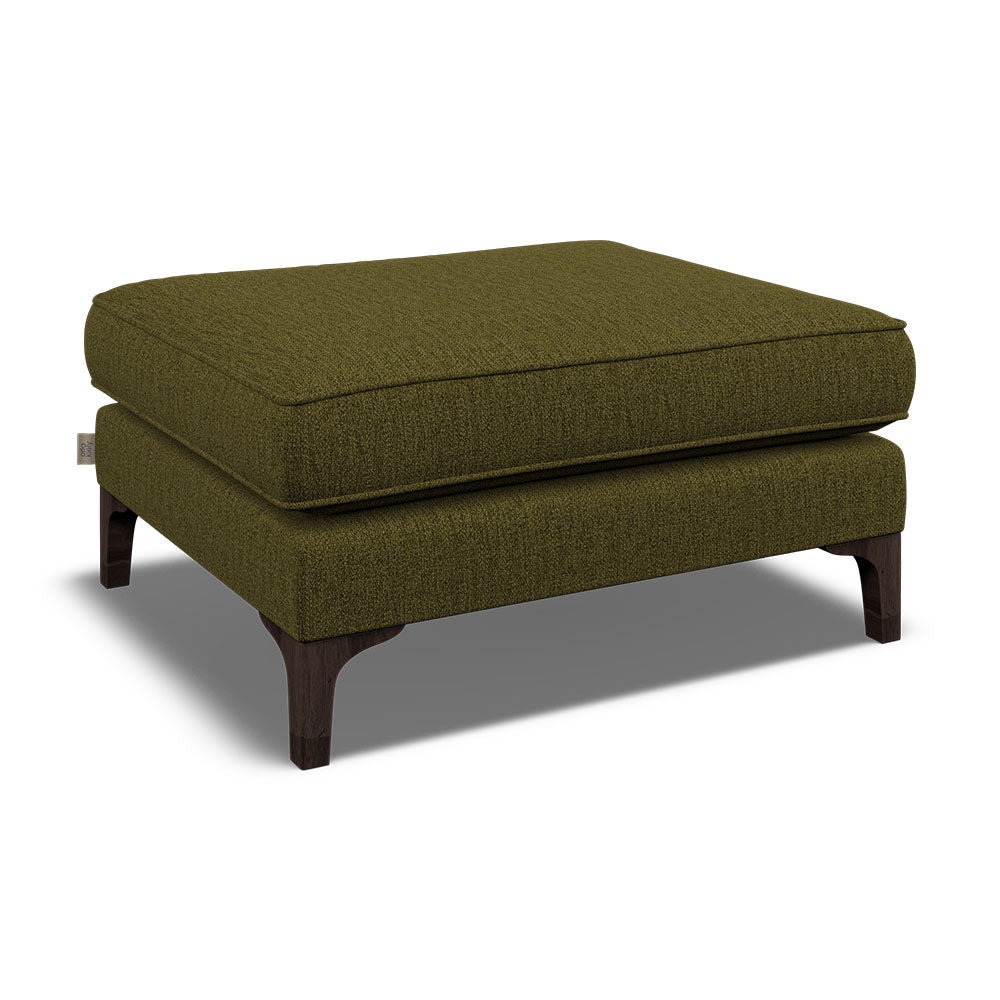Orla Kiely Arklow Footstool - Footstool House Plain Sterling Home 5 Blythe Olive / Bunch of Stems Weathered Oak Feet