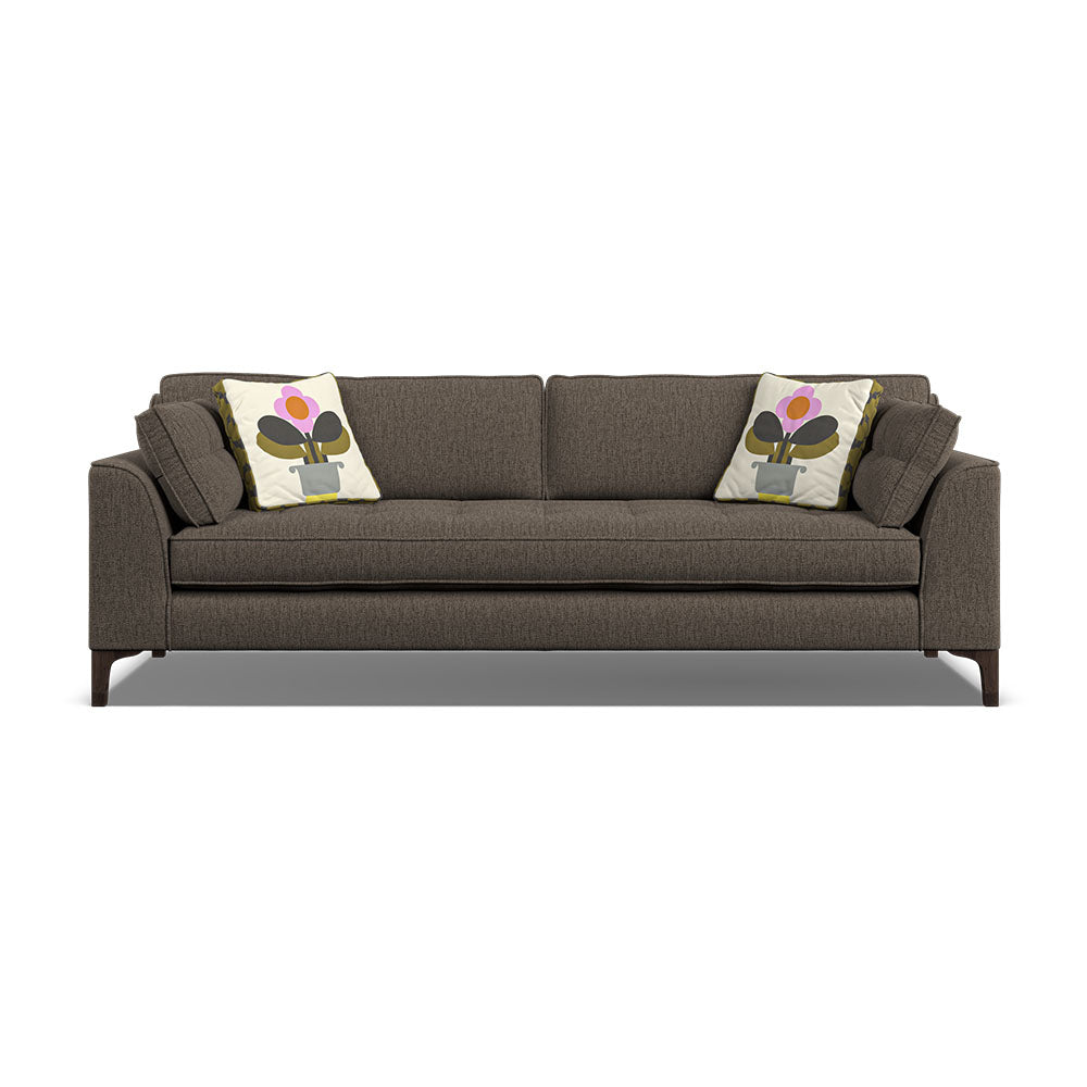 Orla Kiely Arklow Extra Large Sofa - Extra Large Sofa House Plain Sterling Home 5 Blythe Slate / Deco Flower Weathered Oak Feet