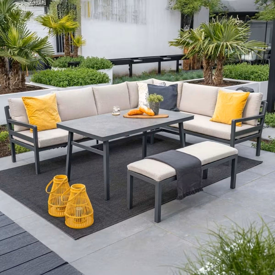 Calero 4 Piece Outdoor Dining Set - Calero Corner Dining 4pc Set LEFT Sterling Home 1