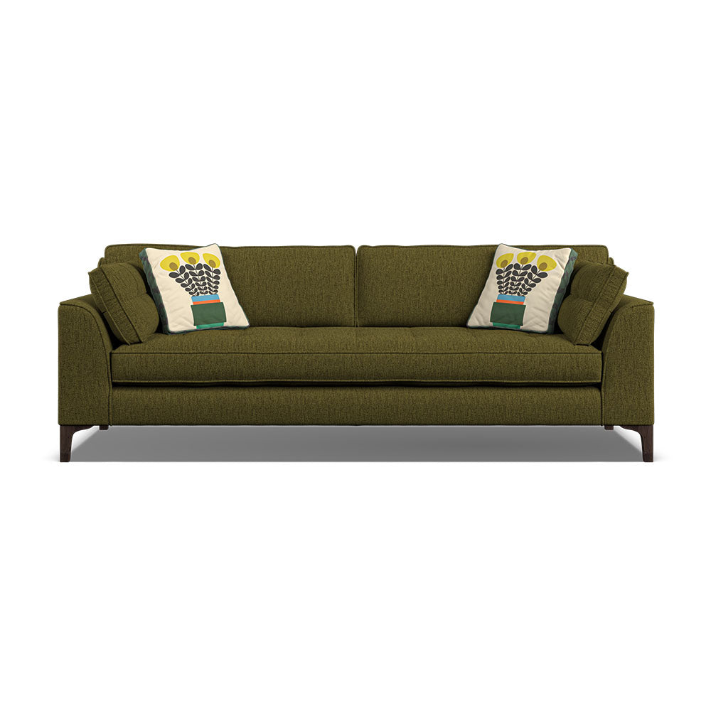 Orla Kiely Arklow Extra Large Sofa - Extra Large Sofa House Plain Sterling Home 3 Blythe Olive / Bunch of Stems Weathered Oak Feet