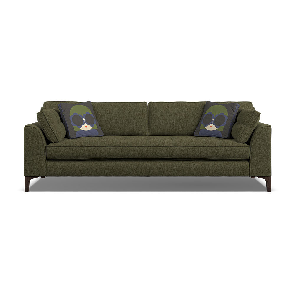 Orla Kiely Arklow Extra Large Sofa - Extra Large Sofa House Plain Sterling Home 1 Blythe Dark Moss / Lola Weathered Oak Feet