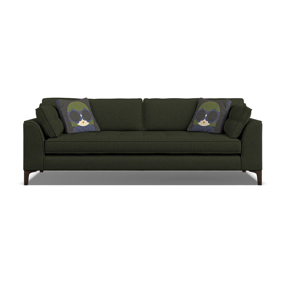 Orla Kiely Arklow Extra Large Sofa - Extra Large Sofa Premium Plain Sterling Home 2 Clarin Moss / Lola Weathered Oak Feet