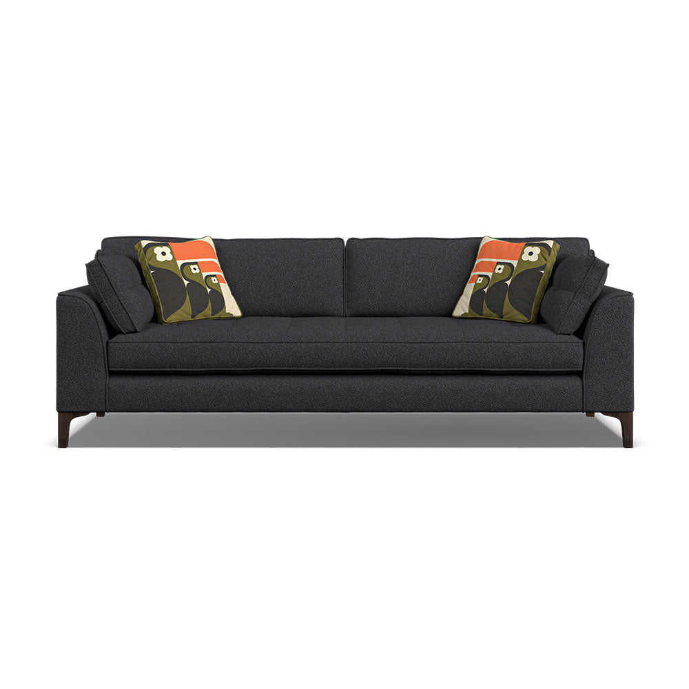 Orla Kiely Arklow Extra Large Sofa - Extra Large Sofa Premium Plain Sterling Home 3 Clarin Indigo / Toucan Weathered Oak Feet