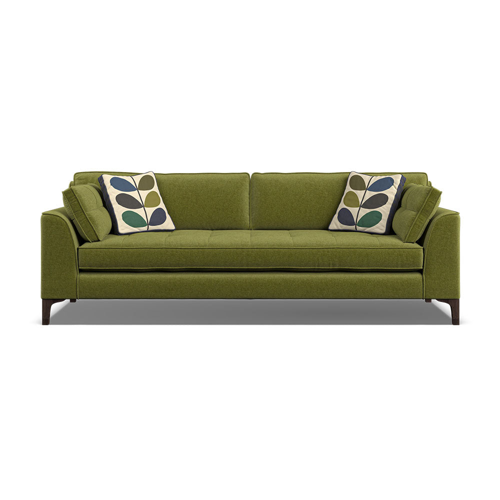 Orla Kiely Arklow Extra Large Sofa - Extra Large Sofa Premium Plain Sterling Home 9 Clara Seagrass / Multi Stem Rockpool Weathered Oak Feet