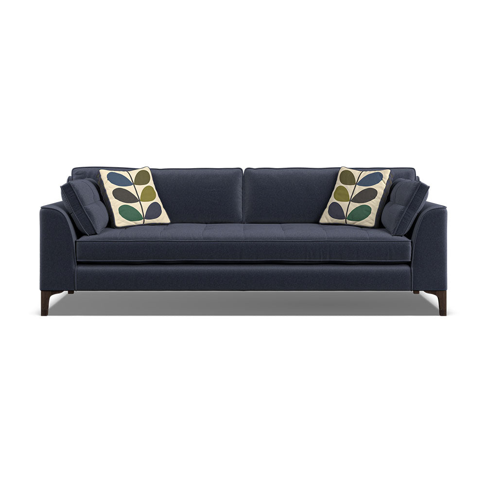 Orla Kiely Arklow Extra Large Sofa - Extra Large Sofa Premium Plain Sterling Home 8 Clara Navy / Multi Stem Rockpool Weathered Oak Feet
