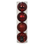 Red Shatter Proof Baubles 4 Pack - C Red S/Proof Bauble 4 Pack 14CM Sterling Home 1