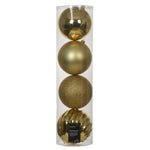 Gold Shatter Proof Baubles 4 Pack - C Gold S/Proof Bauble 4 Pack 14CM Sterling Home 1