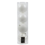 White Shatter Proof Baubles 4 Pack - S White S/Proof Bauble 4 Pack 14CM Sterling Home 1