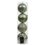 Green Shatter Proof Baubles 4 Pack - S Matcha Green S/Proof Bauble 4 Pack 14CM Sterling Home 1