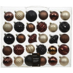 Brown Assorted Shatter Proof Baubles 30 Pack - I Spiced Mocha S/Proof Baubles 30 Pack 7CM Sterling Home 1