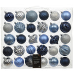 Blue Assorted Shatter Proof Baubles 30 Pack - L Moonlit Lock S/Proof Baubles 30 Pack 7CM Sterling Home 1