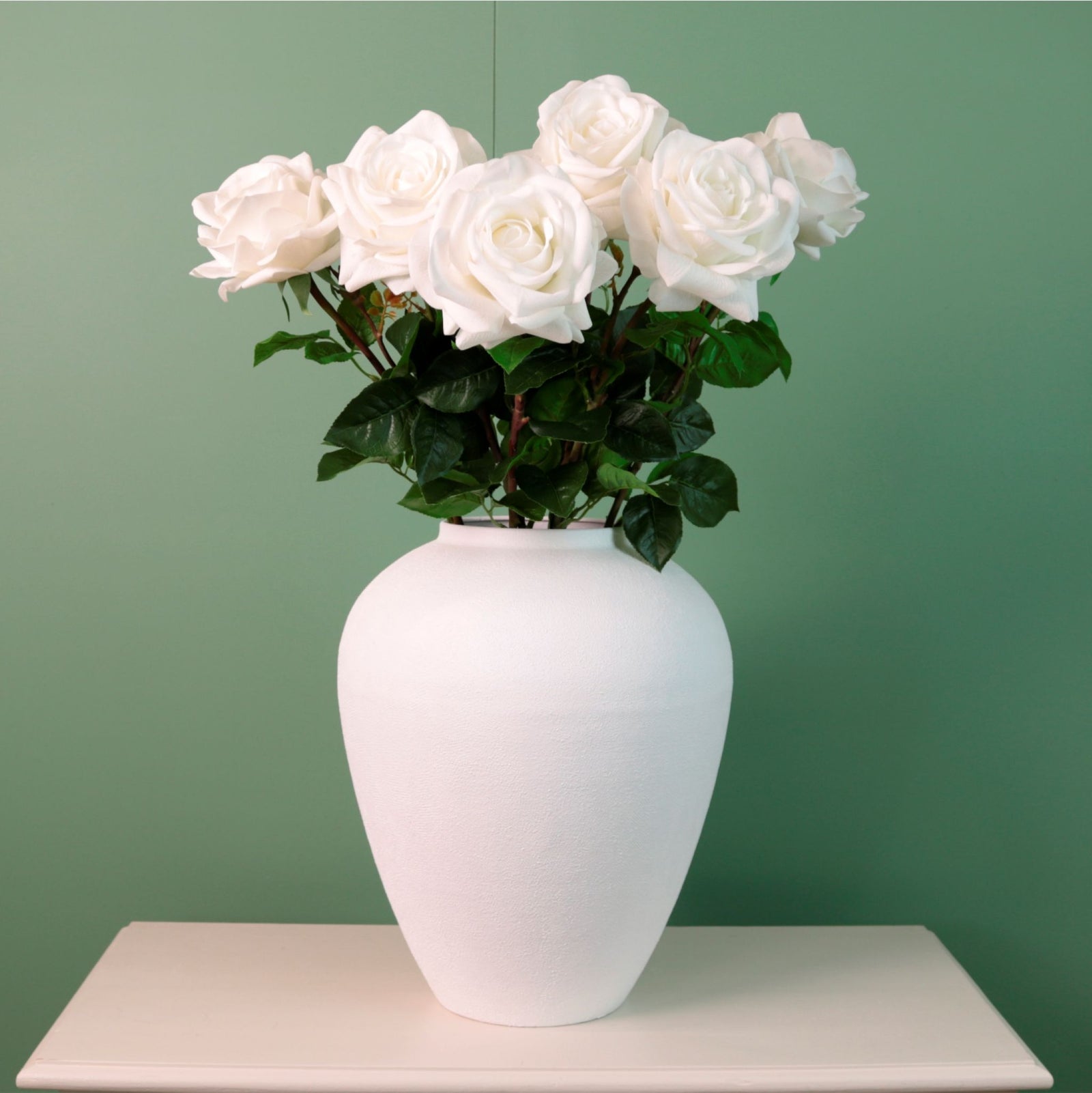 Real Touch Superior Rose White Stem - Real Touch Superior Rose Stem White Sterling Home 1