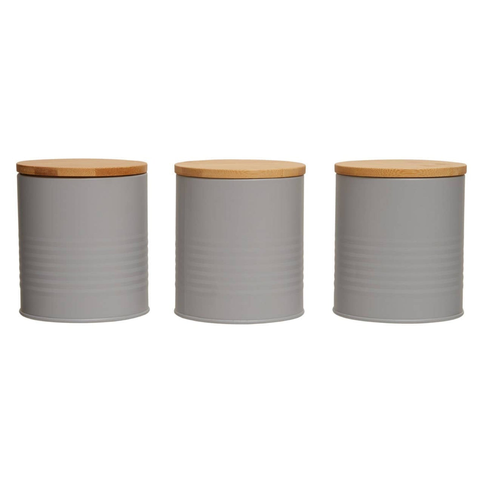 Set Of Three Alton Grey Cannisters - Set Of Three Alton Grey Cannisters Sterling Home 1