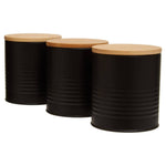 Set Of Three Alton Black Cannisters - Set Of Three Alton Black Cannisters Sterling Home 2