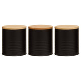 Set Of Three Alton Black Cannisters