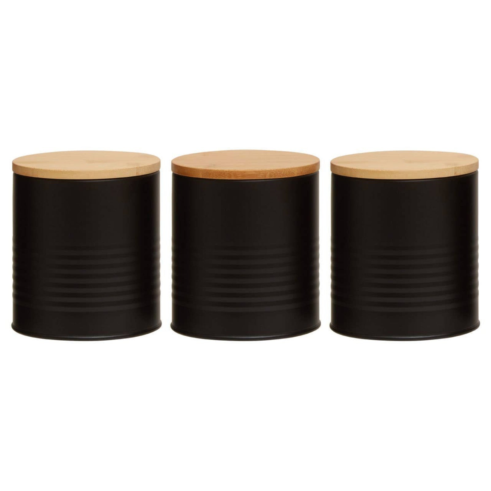 Set Of Three Alton Black Cannisters - Set Of Three Alton Black Cannisters Sterling Home 1