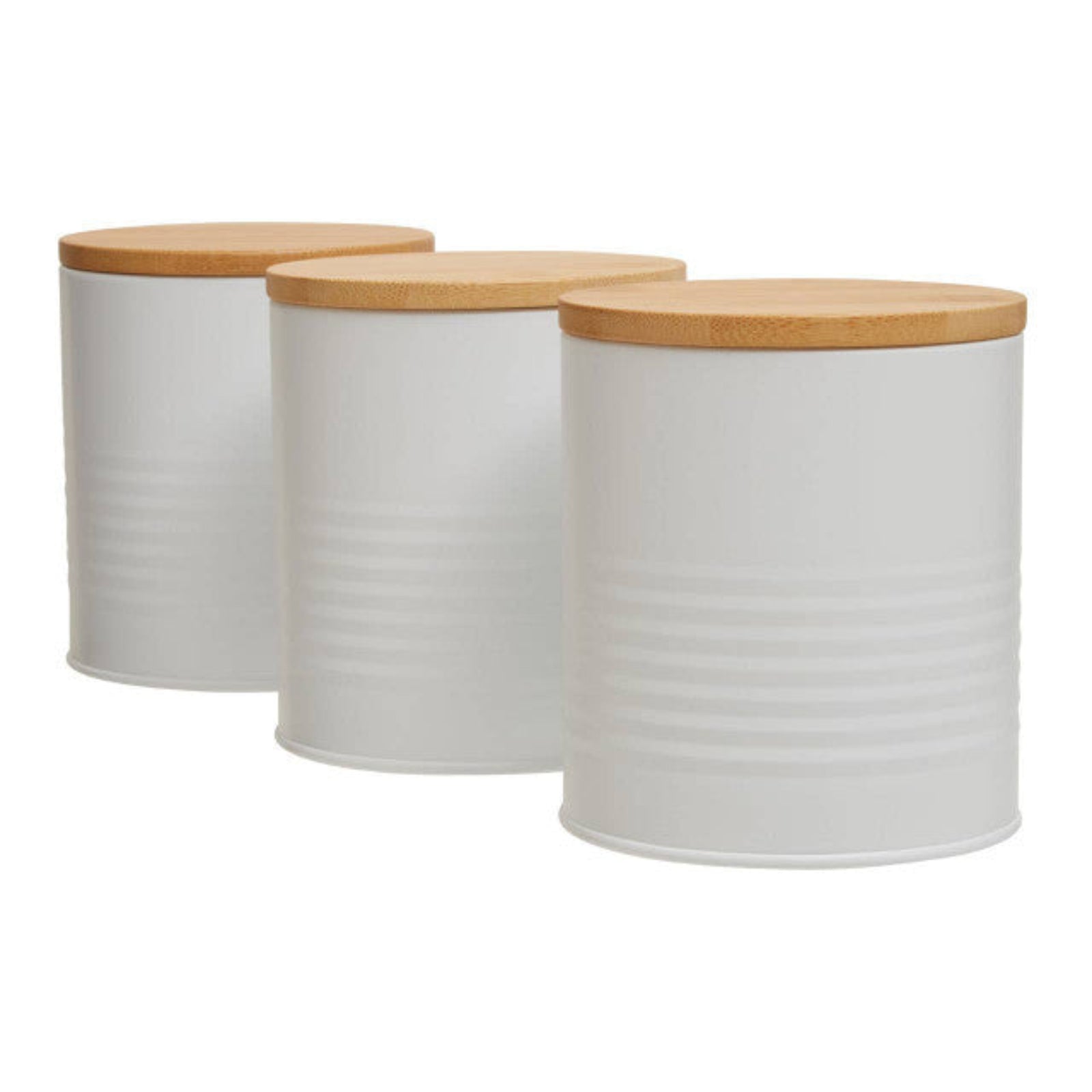 Set Of Three Alton White Cannisters - Set Of Three Alton White Cannisters Sterling Home 2