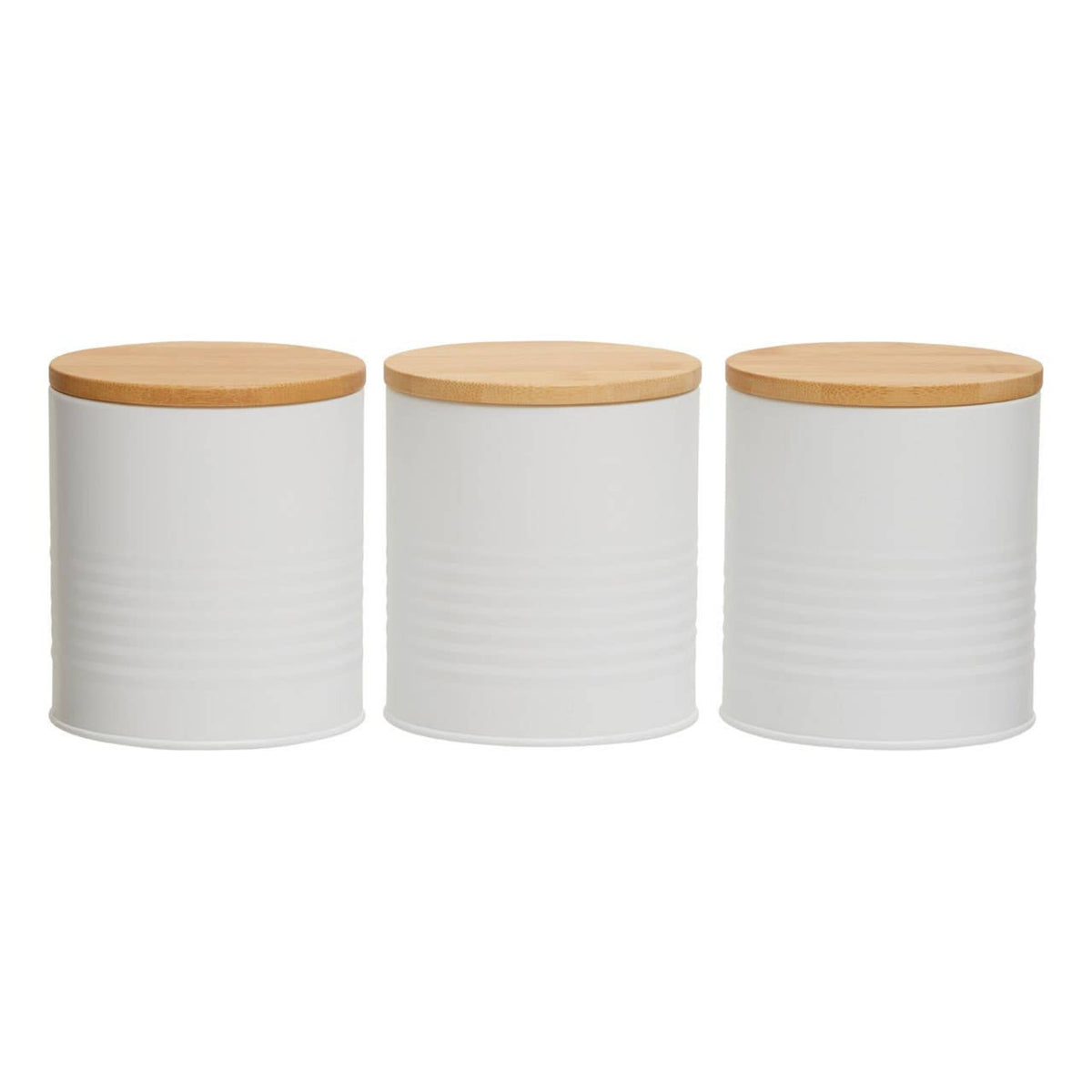 Set Of Three Alton White Cannisters - Set Of Three Alton White Cannisters Sterling Home 1