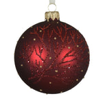 Branch Matt Red Glass Bauble - C Red Branch Matt Glass Bauble 8CM Sterling Home 1