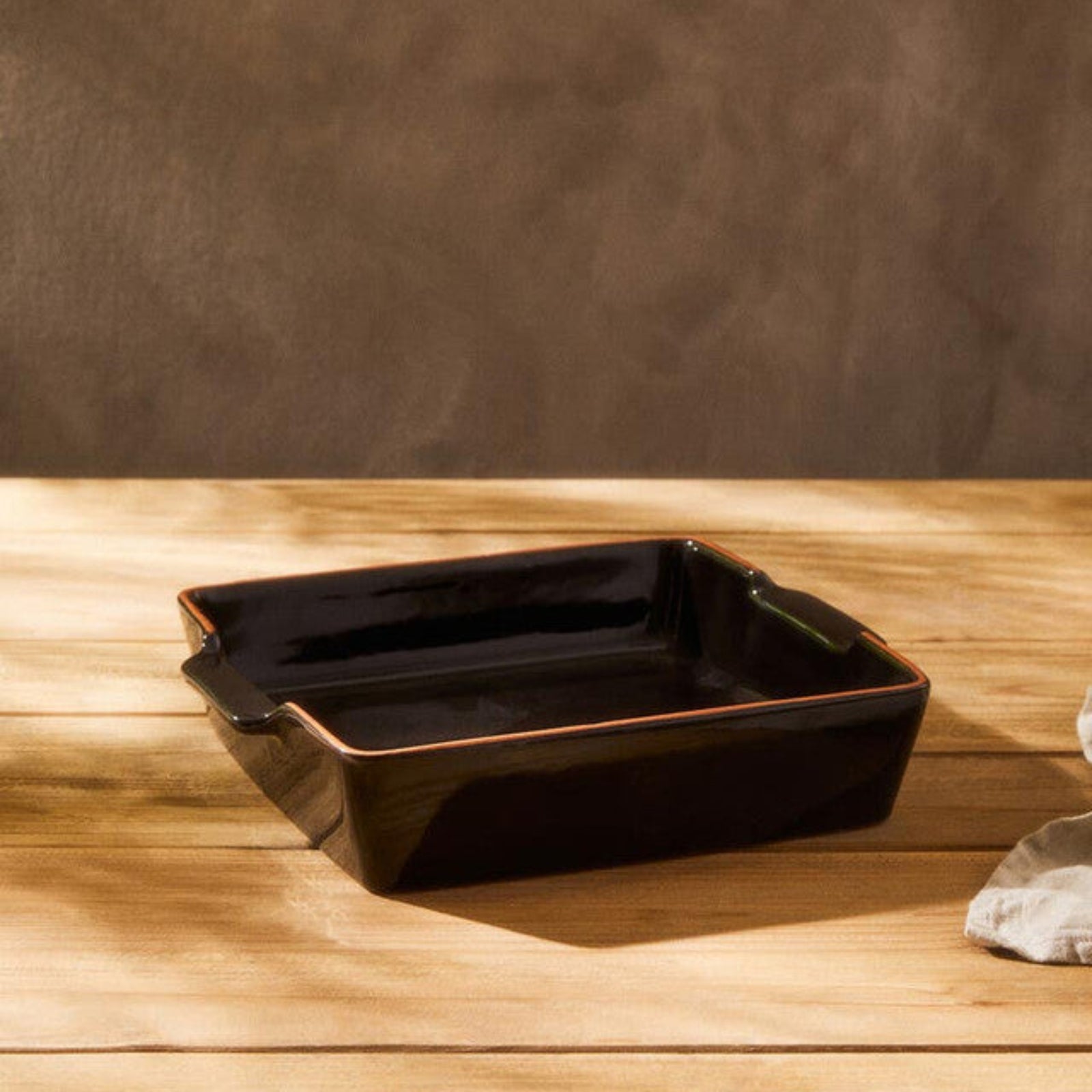 Calisto Terracotta Black Glazed Oven to Table Dish - Calisto Terracotta Black Glazed Oven to Table Dish Sterling Home 1