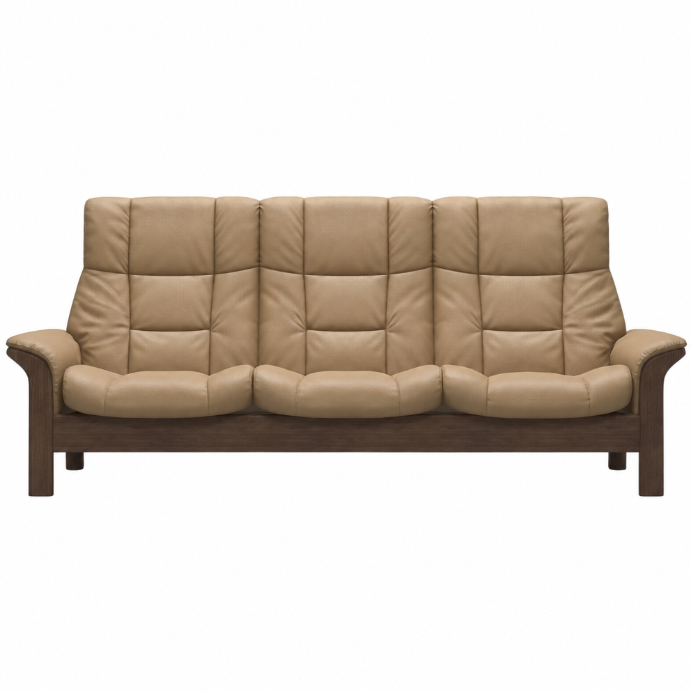 Stressless Buckingham High 3 Seater Sofa - High 3 Seater Sofa Batick 3 Seater Sofas Sterling Home 1 09304 Latte