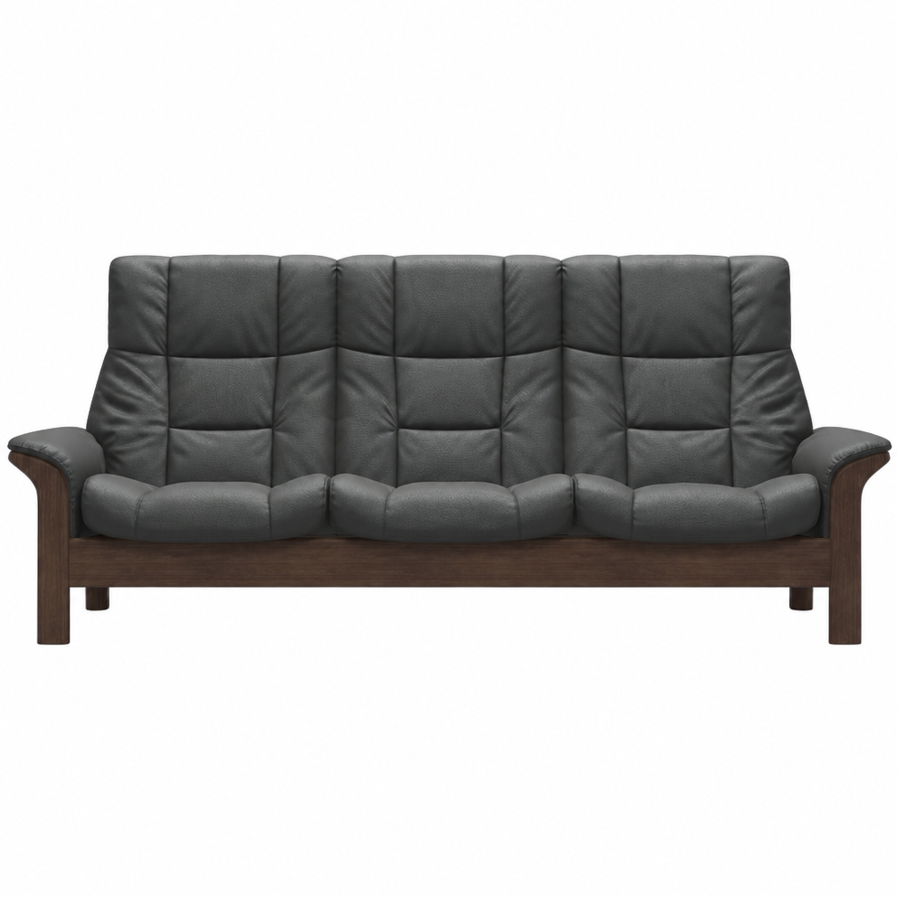 Stressless Buckingham High 3 Seater Sofa - High 3 Seater Sofa Batick 3 Seater Sofas Sterling Home 4 09319 Black