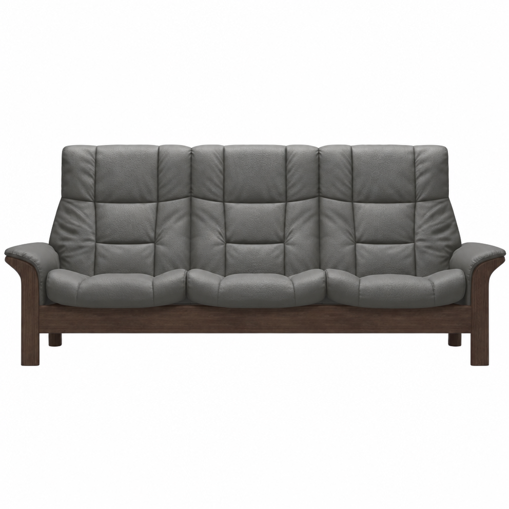 Stressless Buckingham High 3 Seater Sofa - High 3 Seater Sofa Batick 3 Seater Sofas Sterling Home 6 09379 Grey