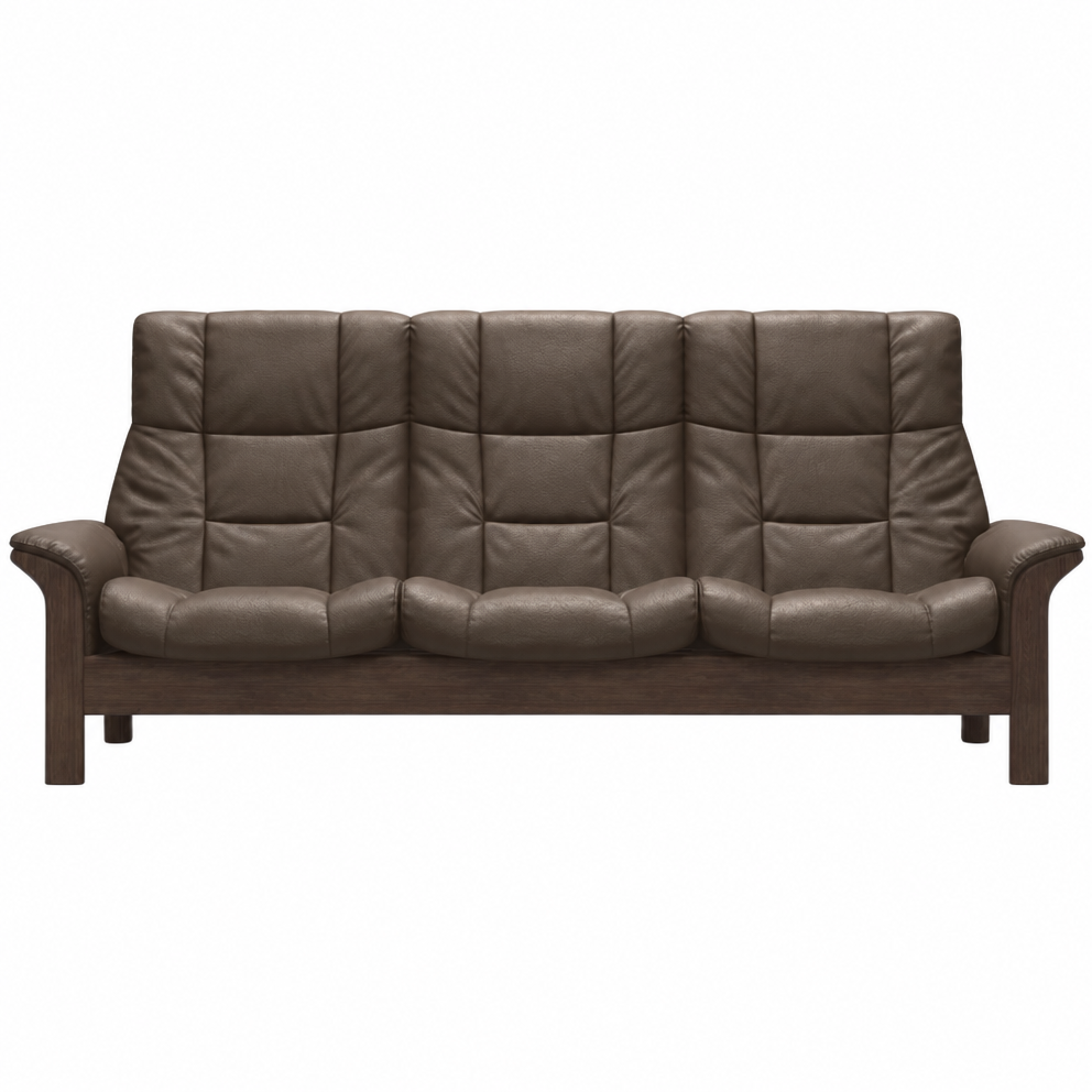 Stressless Buckingham High 3 Seater Sofa - High 3 Seater Sofa Batick 3 Seater Sofas Sterling Home 7 09385 Brown