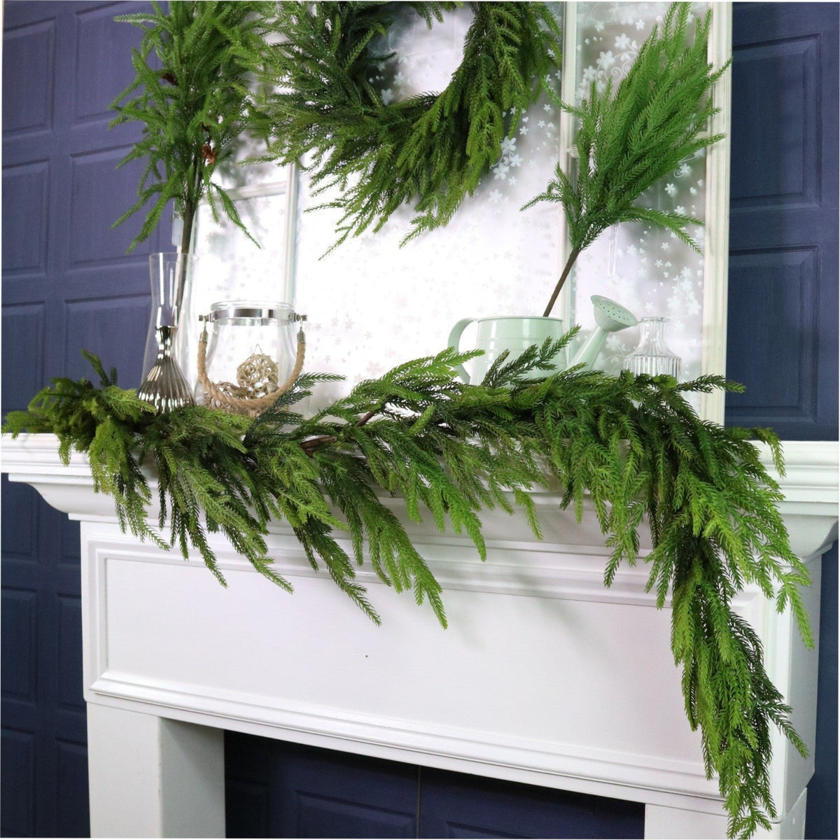 Real Touch Norfolk Pine Garland 158CM - Real Touch Norfolk Pine Garland 158CM Sterling Home 1
