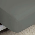Percale Light Grey Fitted Bed Sheet - DISC Percale 200Tc Exdeep Fitted Sheet Cloud - Double Accessories Sterling Home 1