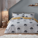 Highland Cow Brown Duvet Cover Set - Highland Cow Cotton Rich Duvet Set Ochre - Single Sterling Home 2