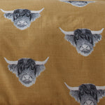 Highland Cow Brown Duvet Cover Set - Highland Cow Cotton Rich Duvet Set Ochre - Single Sterling Home 4