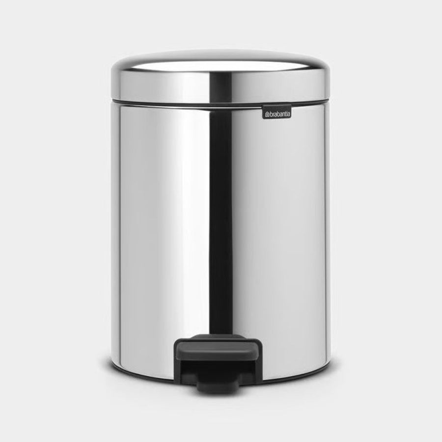 NewIcon Pedal Bin Brilliant Steel 5L Sterling Home 1