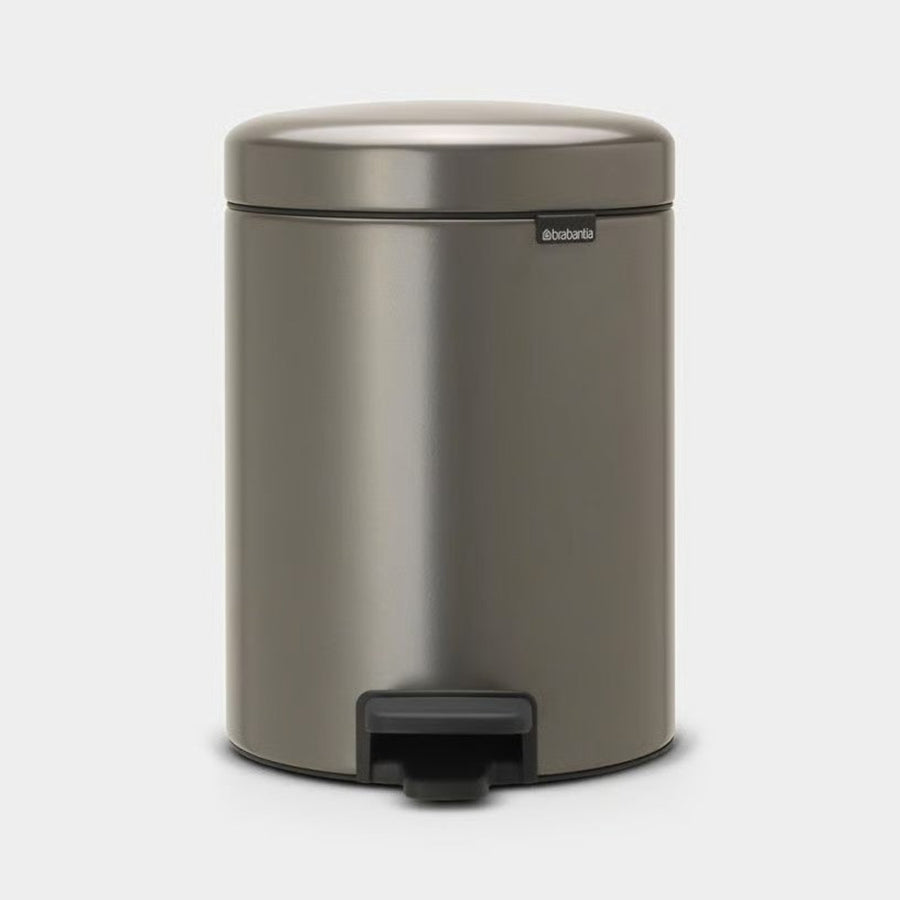 Brabantia NewIcon Pedal Bin Platinum 5L Sterling Home 1