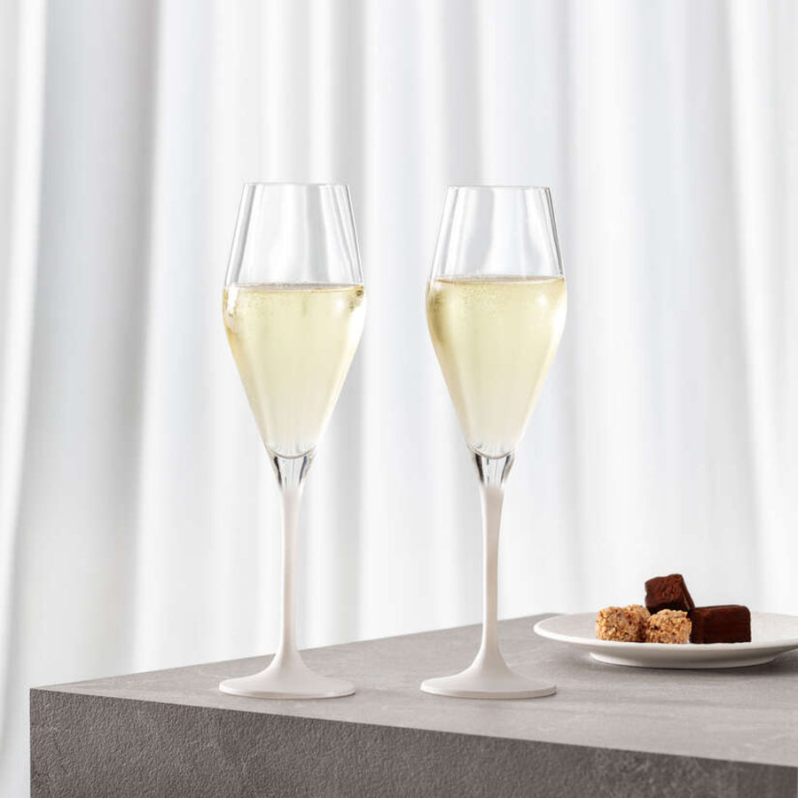 Villeroy & Boch Set Of 4 White Champagne Flutes - Champagne Flute 4Pk White Sterling Home 1