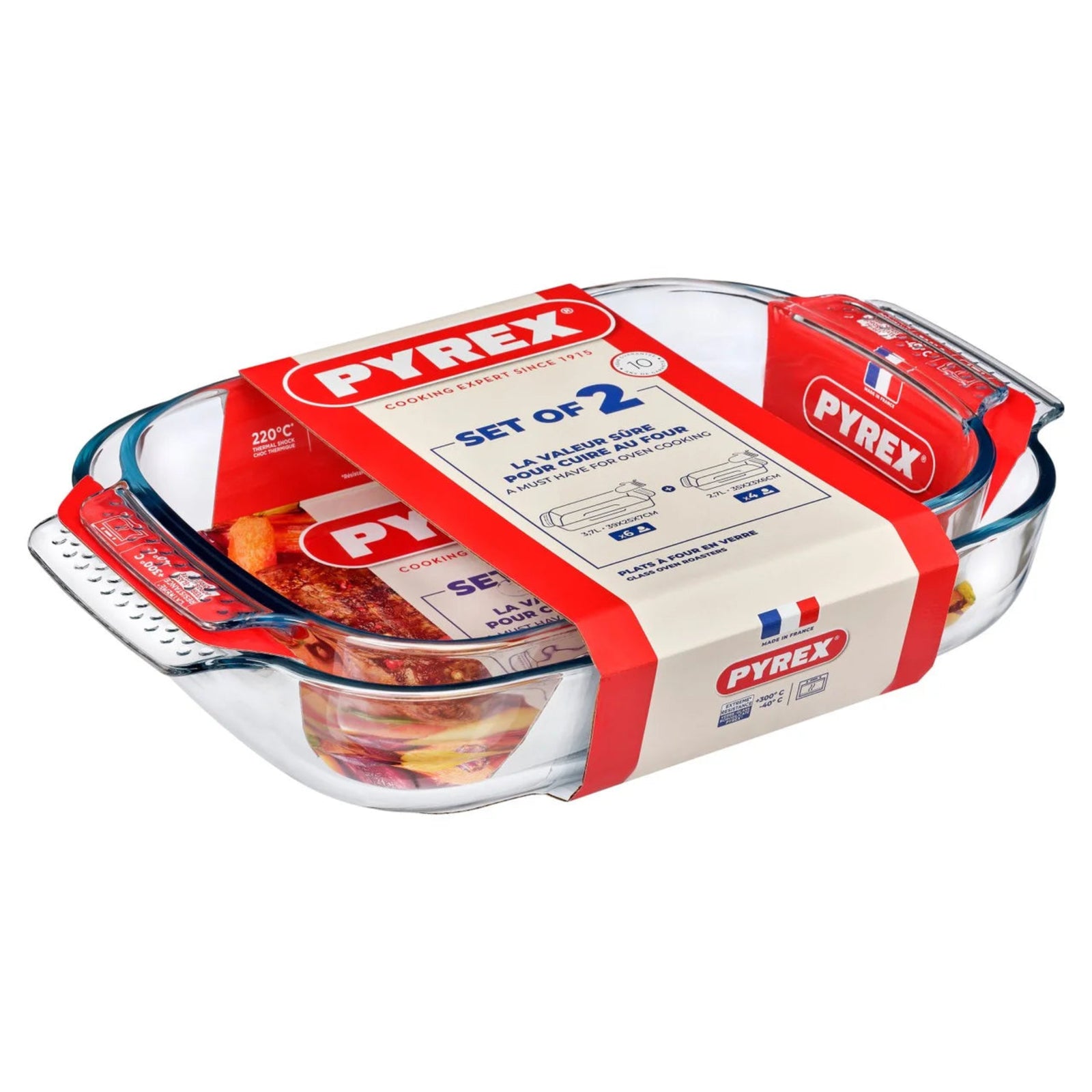 Pyrex Classic 2 Piece Medium Roaster Set Sterling Home 2