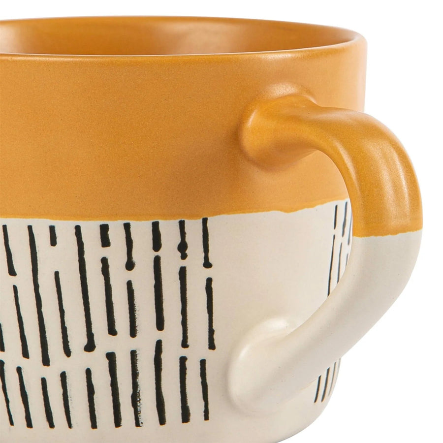 Dash Two Tone Yellow Mug - Two Tone Dash Mustard Mug Sterling Home 2