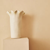 Sonata Large Cream Fluted Vase