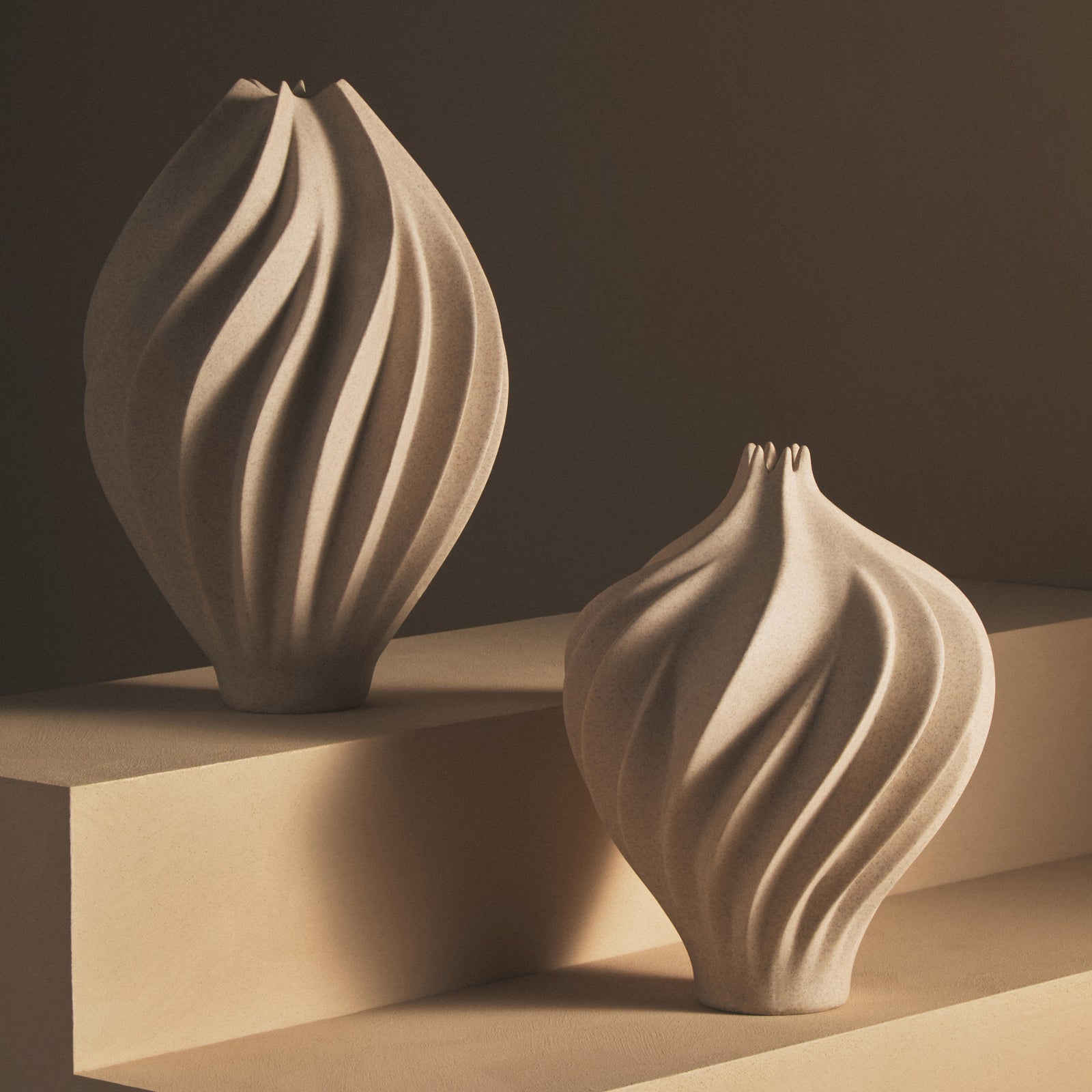 Broc Large Sandstone Effect Organic Vase Sterling Home 1