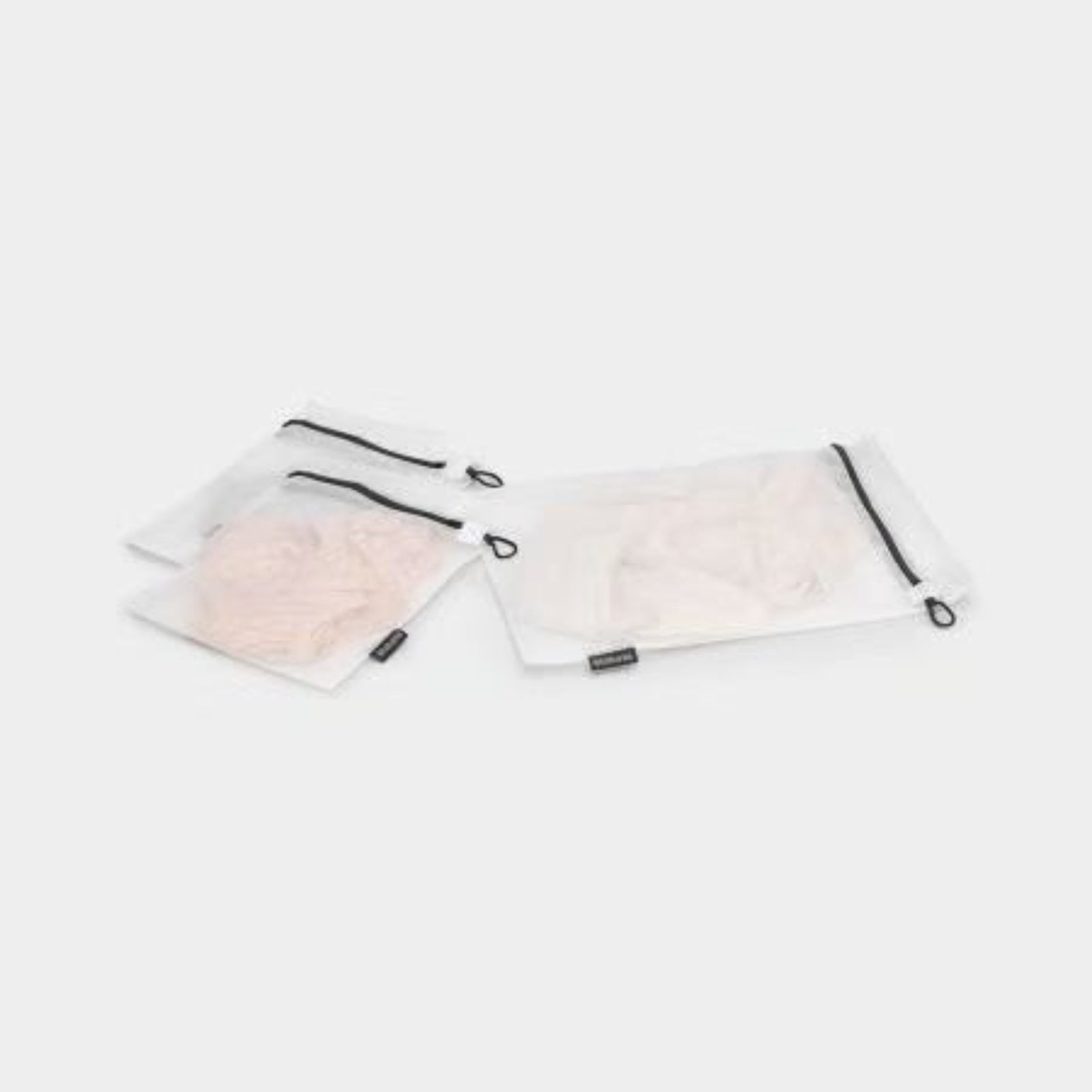 Wash Bag Set of 3 White / Grey Zipper Sterling Home 1
