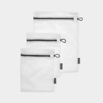 Wash Bag Set of 3 White / Grey Zipper Sterling Home 2