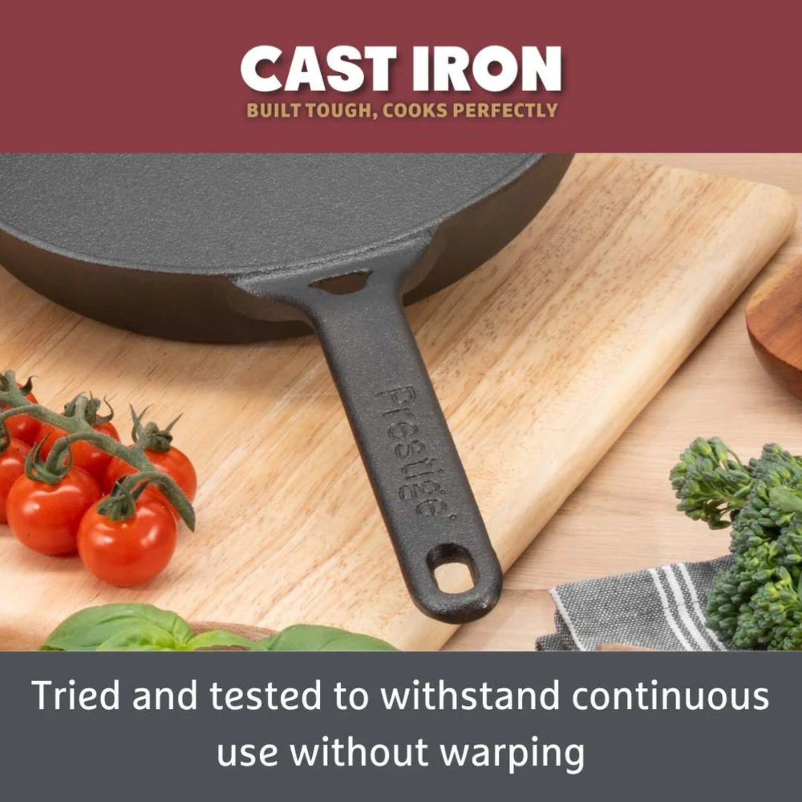 Prestige Cast Iron Frying Pan 22CM - Prestige Cast Iron 22CM Skillet / Frypan Sterling Home 3