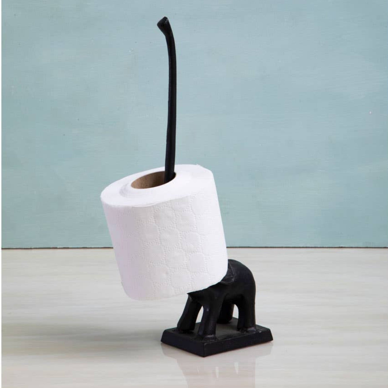 Fauna Black Finish Elephant Toiler Roll Holder - Fauna Black Finish Elephant Toiler Roll Holder Sterling Home 1